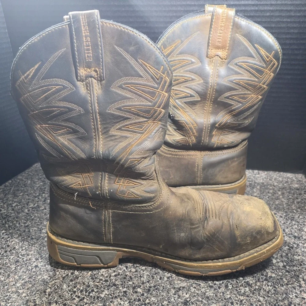Irish Setter Marshall 83912 Mens 10.5 E2 Steel Toe Pull-On Work Boots Distressed